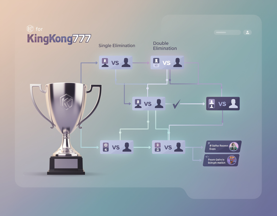 Ilustrasi single elimination atau double elimination untuk cup kecil untuk turnamen game online kingkong777 dengan bracket dan room match